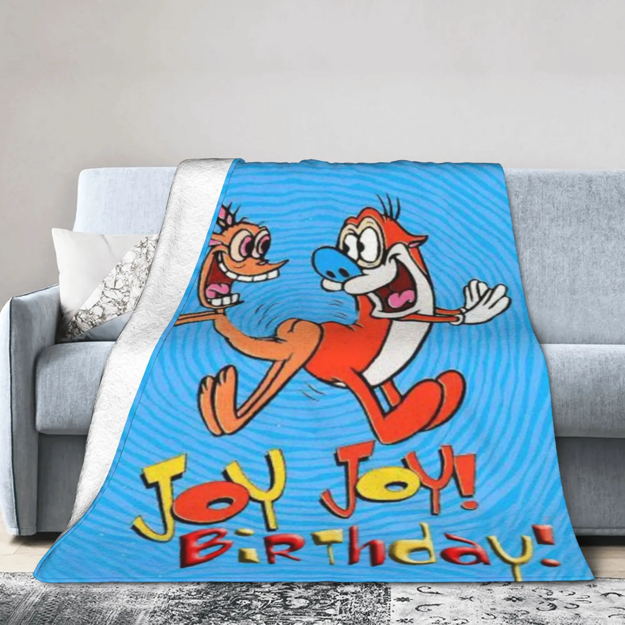  Duo Rucksack Ren & Stimpy  Blankets Flannel  Comfortable Super Soft Throw Blankets for Bedding Bedding Throws