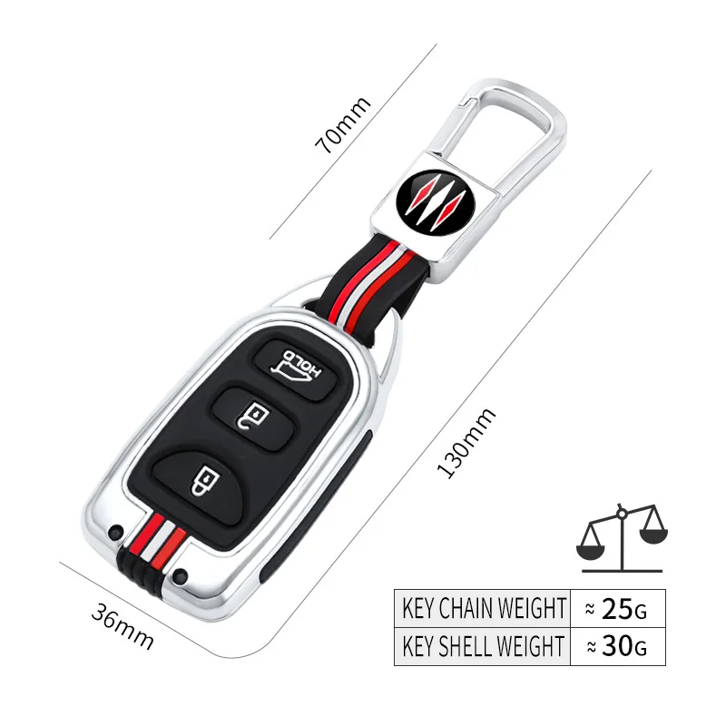 2 3 Bottoni In Metallo Chiave Dell\'automobile Della Copertura Fob Caso Borsette per Hyundai per Kia Tucson Sonata Santa FE Carens Elantra 2006 2007