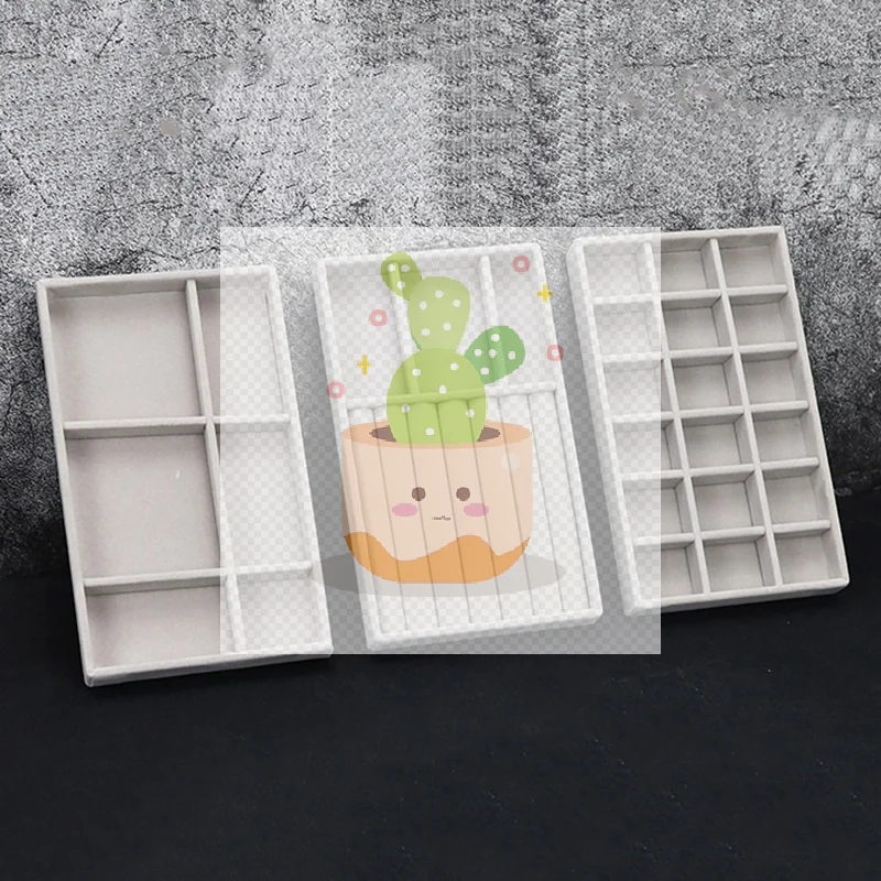 ベルベットジュエリーボックストレイ収納ジュエリーホルダー、指輪、イヤリング、ネックレス、ブレスレットディスプレイボックス、ジュエリー分類ボックス