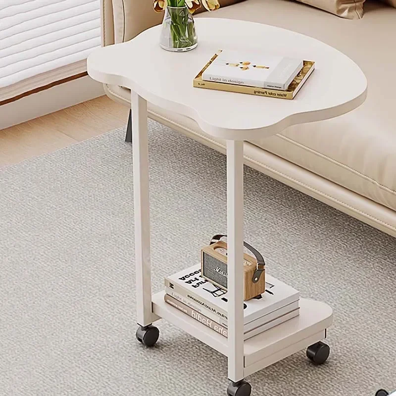 

Minimalist Wheels Side Table Storage Modern Design Small Mobile Coffee Tables Nordic White Stoliki Do Kawy Furniture For Home