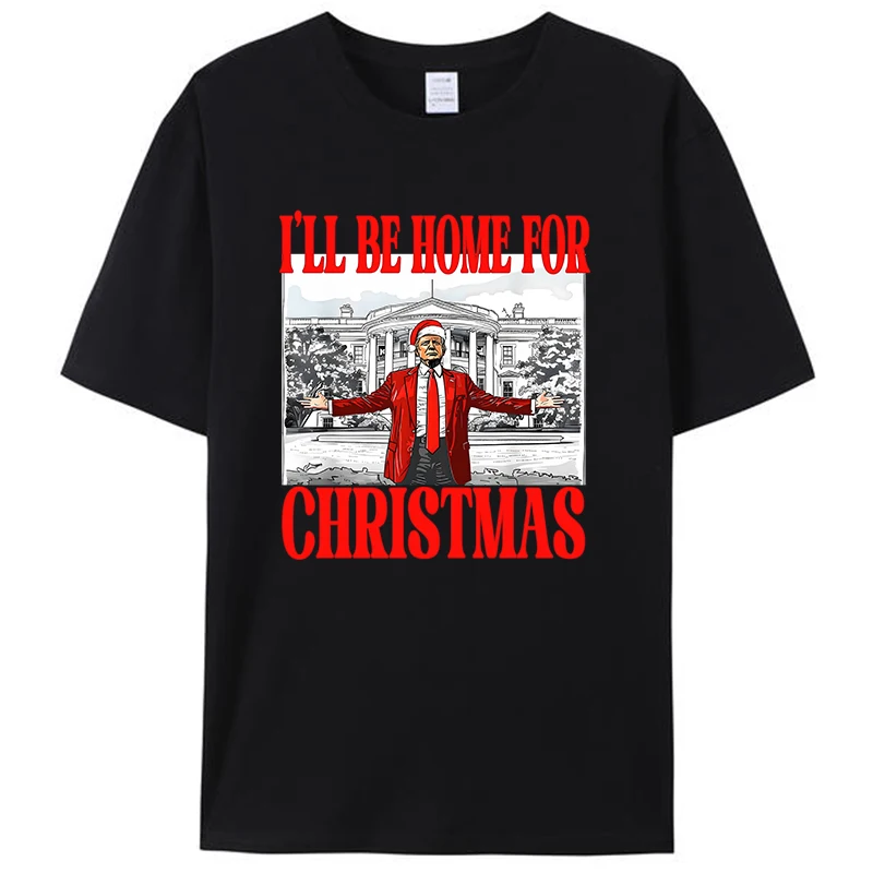 Eu sou casa para o natal maga chapéu de papai noel engraçado trump pijamas de natal feminino camiseta masculina camisetas gráficas topos presentes novidade