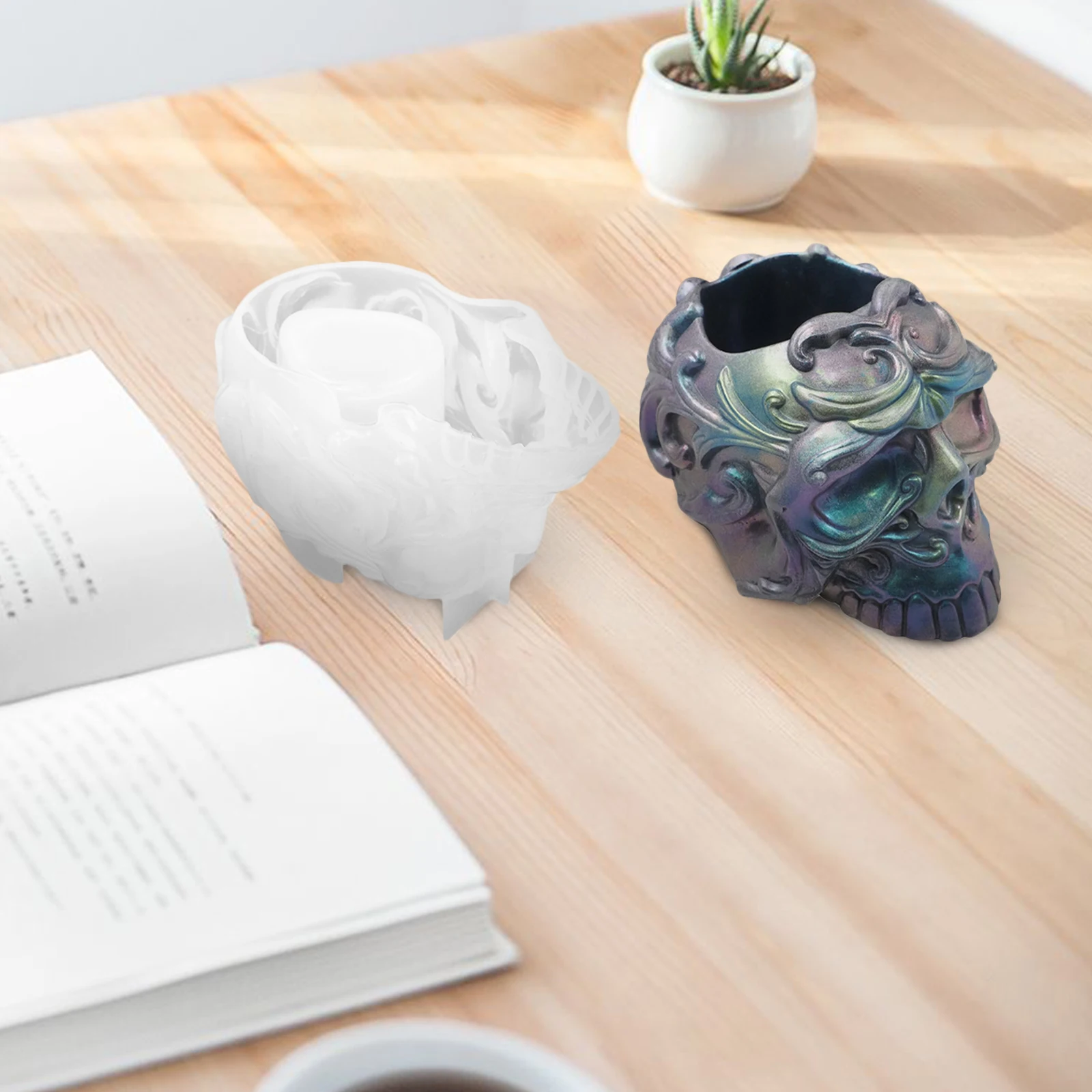 

Skull Shape Candlestick Mold Holder Premium Silicone Molds Halloween Durable Molds Diy Epoxy Resin Crafts Gift For