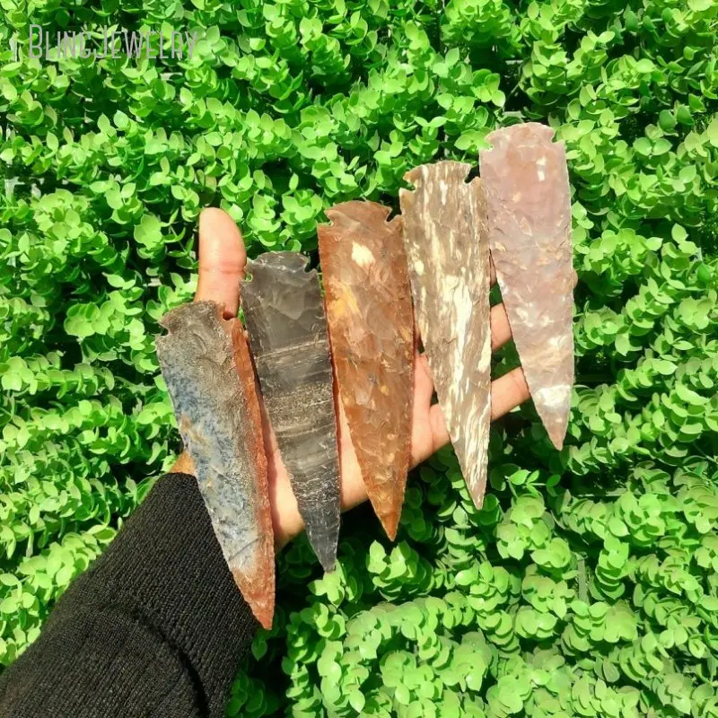 5pcs Fancy Arrowhead Gemstone Arrow Spearhead Point Carved Reiki Healing Crystal Chakra Jewelry Making Witchcraft