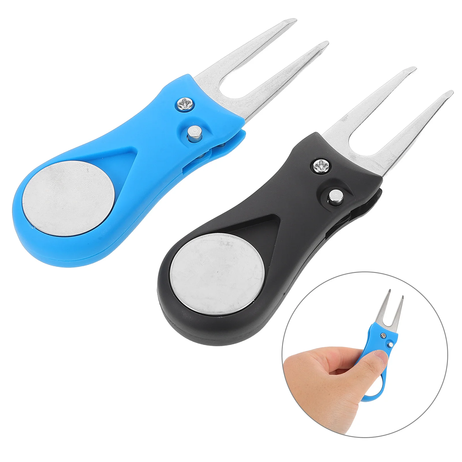 

2Pcs Metal Golf Fork Portable Divot Tool Precise Insertion Turf Repair Accessories Professional Lawn Maintainer