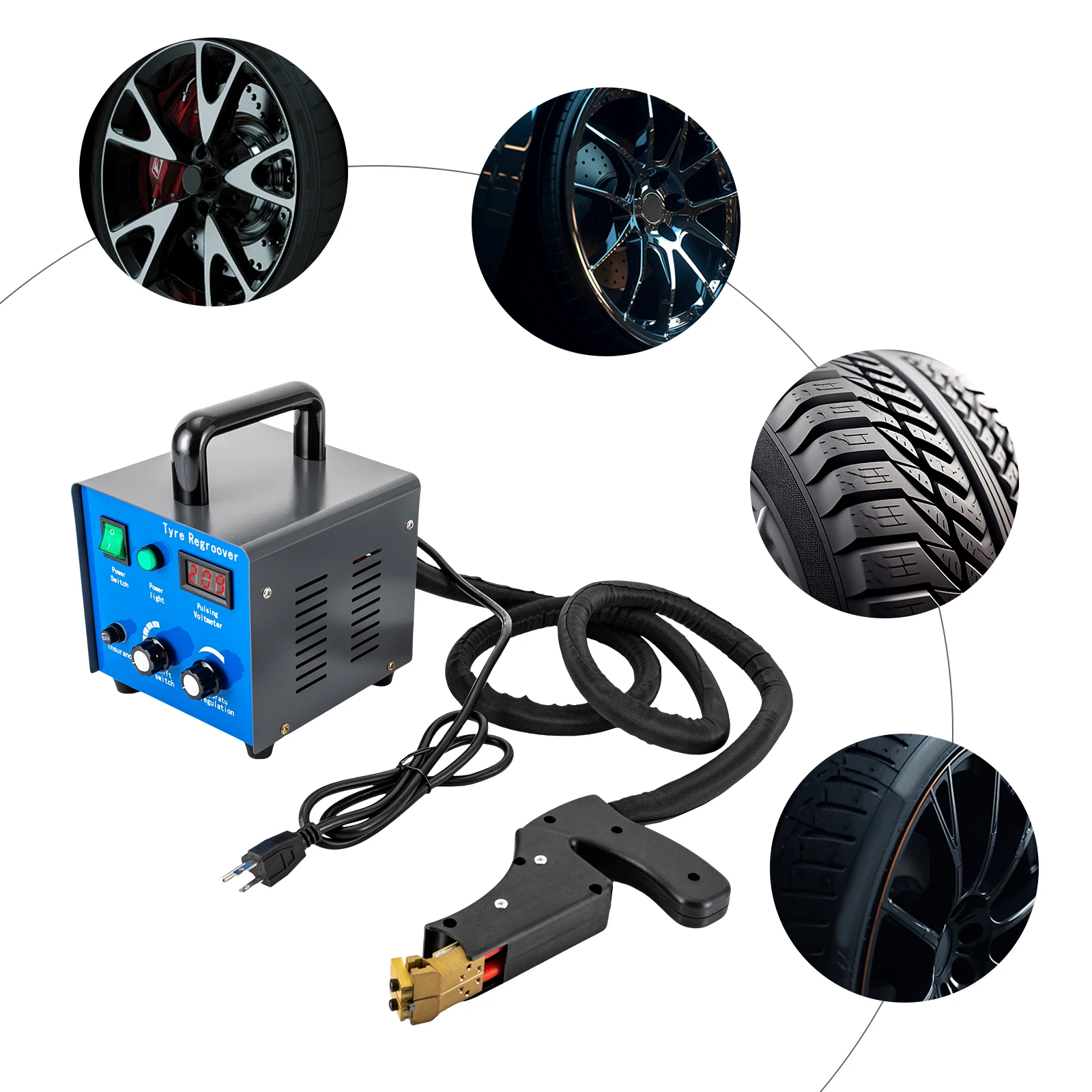 

Tire Groover Machine 450W Tyre Grooving Tool & Regrooving Iron with 20PCS Blades Heated Cutter for Truck Motorcycle Racing Tire