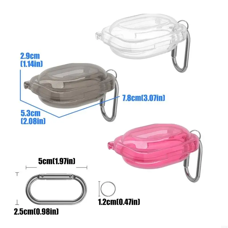 Flexible Cover for Ear (3a) Earbud Charging Case with No-Tool Fitting, Integrated Attachment Point Carabiner Design 896C
