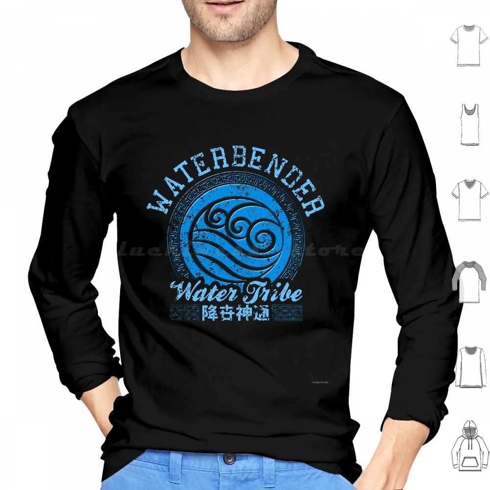 Waterbender Hoodie cotton Long Sleeve Atla Earth Air Fire Water Symbol Four Korra Legend Last Airbender Waterbender