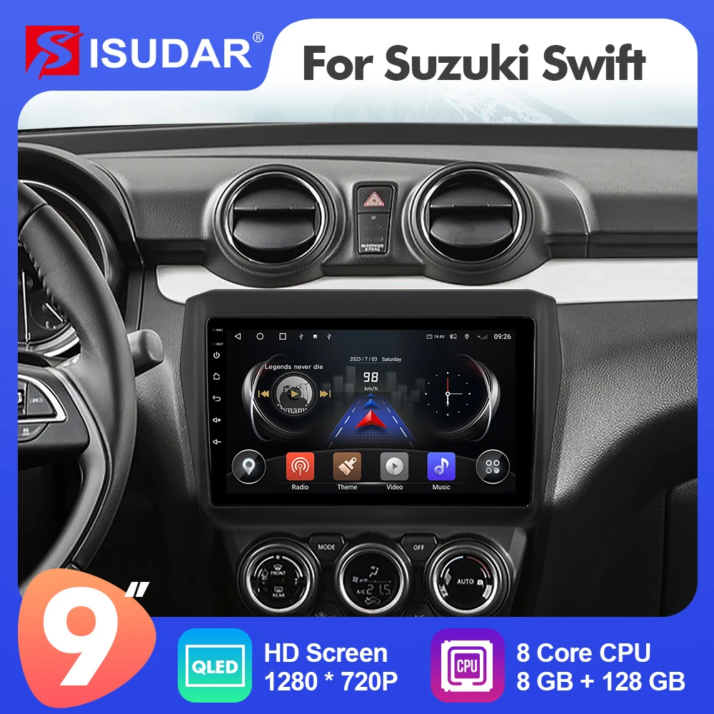 

9 Inch Isudar Android 12 Car Multimedia Radio For Suzuki Swift 2017- Carplay Auto Stereo Player No 2din