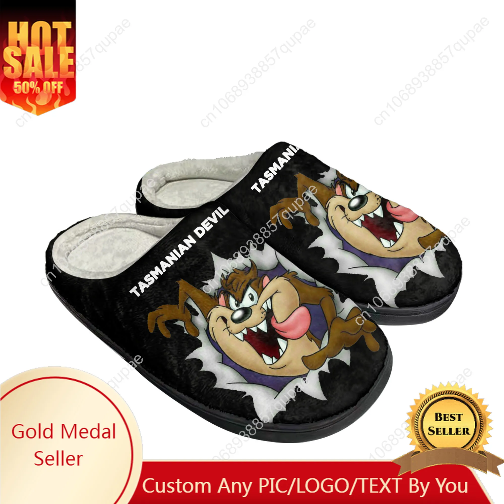 

Tazmanian Devil Home Cotton Slippers Men Women Plush Bedroom Casual Keep Warm Shoes Thermal Indoor Slipper Customized Shoe