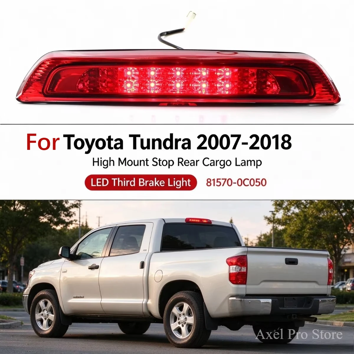 LED Third Brake Light for Toyota Tundra 2007-2018 High Mount Stop Rear Cargo Lamp 81570-0C050