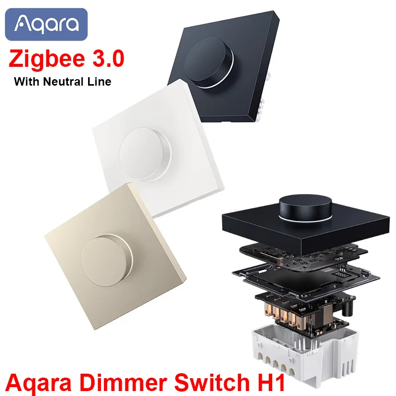 

Умный беспроводной переключатель Aqara H1 Zigbee, прибор для регулировки яркости, с нулевой линией, с дистанционным управлением, для занавесок, работает с приложением, Homekit, 3,0