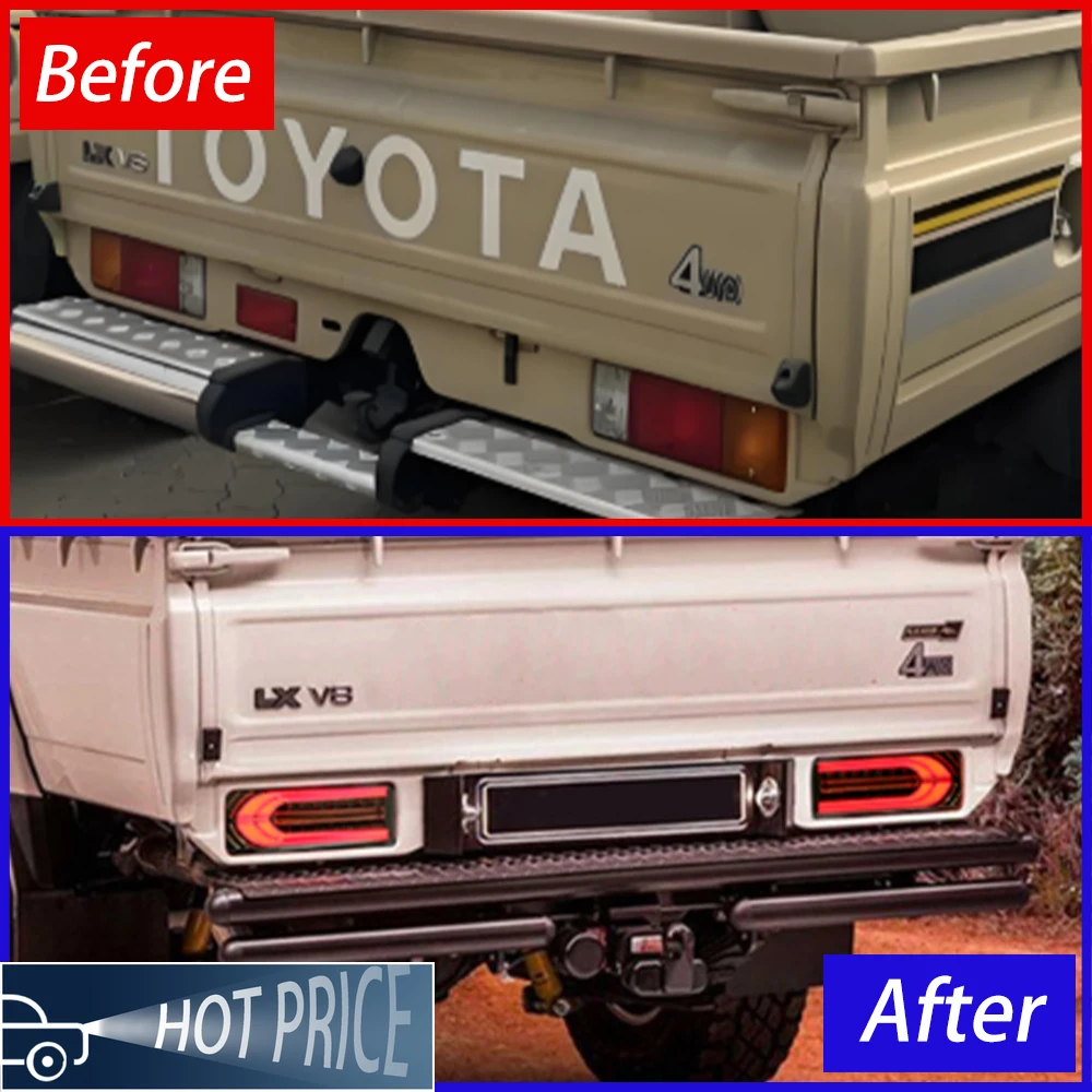 لتويوتا لاند كروزر LC79 1993-2023 مجموعة المصابيح الخلفية للسيارة ترقية LED المصد الخلفي الضوء الخلفي التوصيل والتشغيل أدوات الملحقات #3