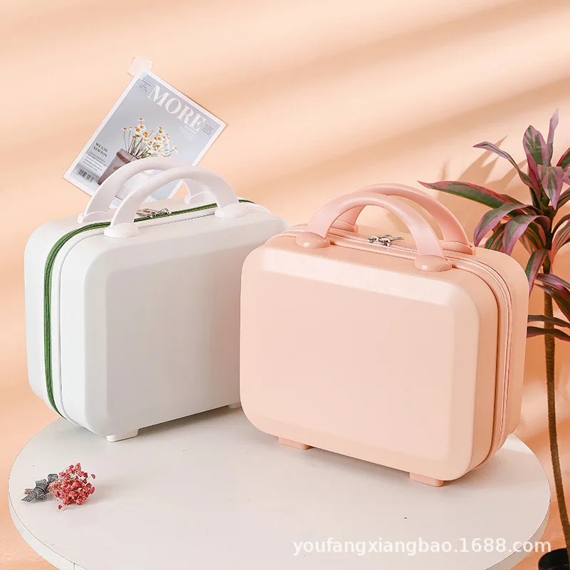 Candy colored suitcase, 14 inch high-end gift box, small storage travel box, logo, mini makeup box