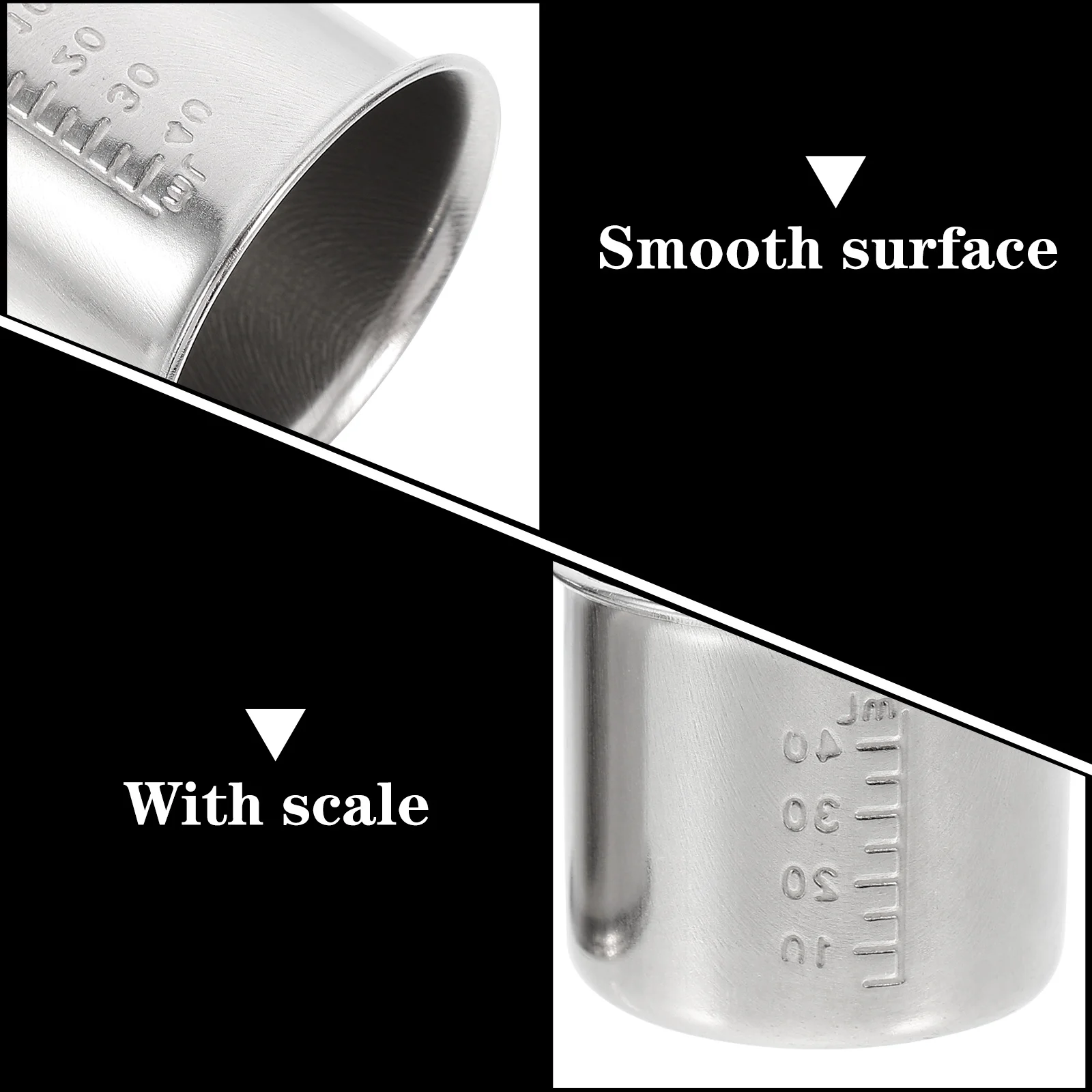 

5pcs Stainless 304 Measuring Cups Unbreakable Beakers Measurements Tool With Scale Tool Easy Read Scale Marks