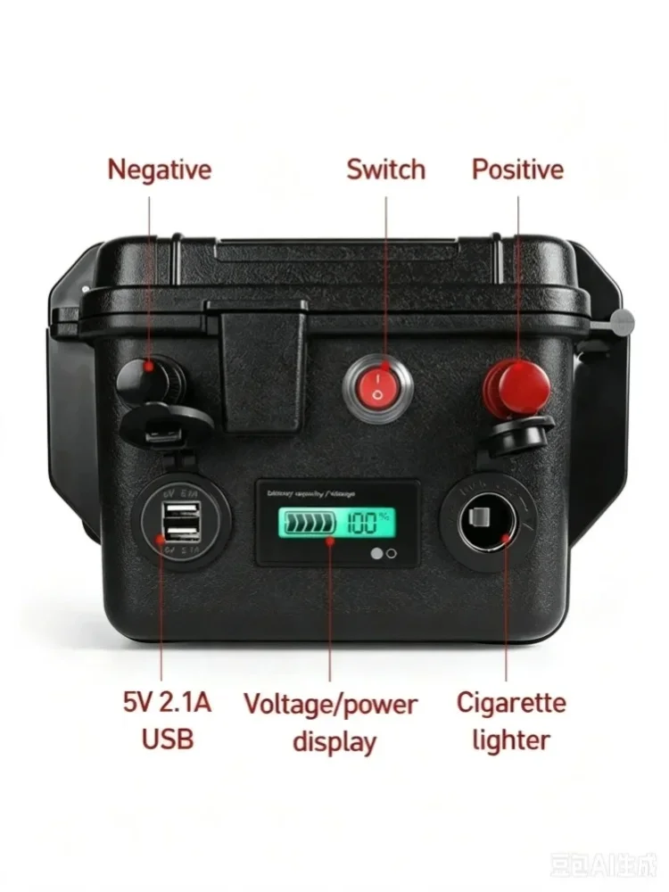 Verbesserte 12V 200Ah LiFePO4-Batterie, 2560Wh, mit 14,6V-Ladegerät im Lieferumfang, integriertem Smart-BMS und USB-Ausgang, wiederaufladbare Batterie für Solarenergiespeicherung, Wohnmobile,