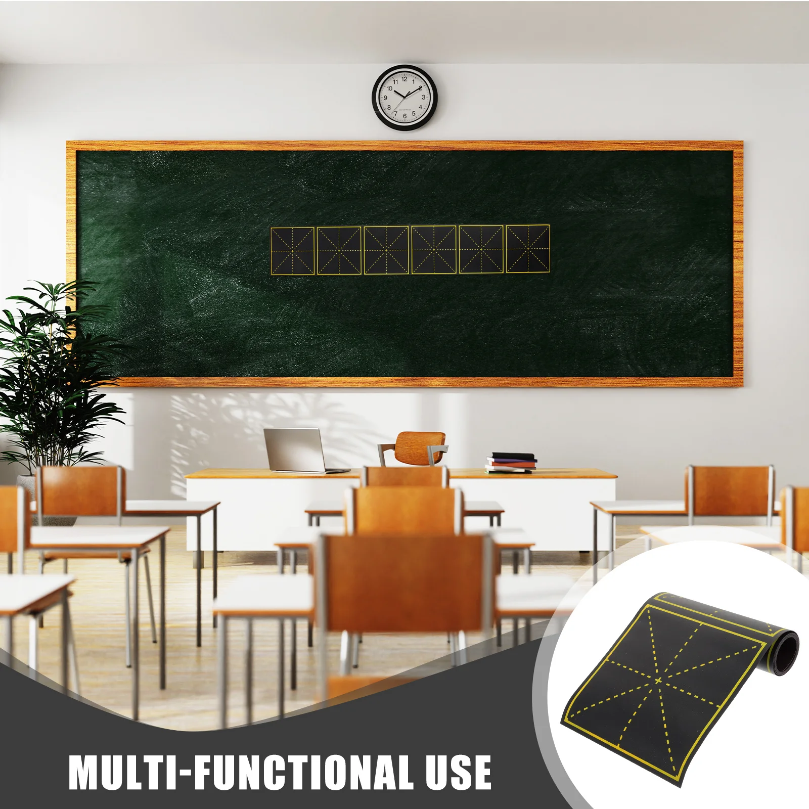 

2 Pieces Magnetic Blackboard Sticker Grid Chalkboard for Teaching Writing Drawing Erasable Message Board Blackboard