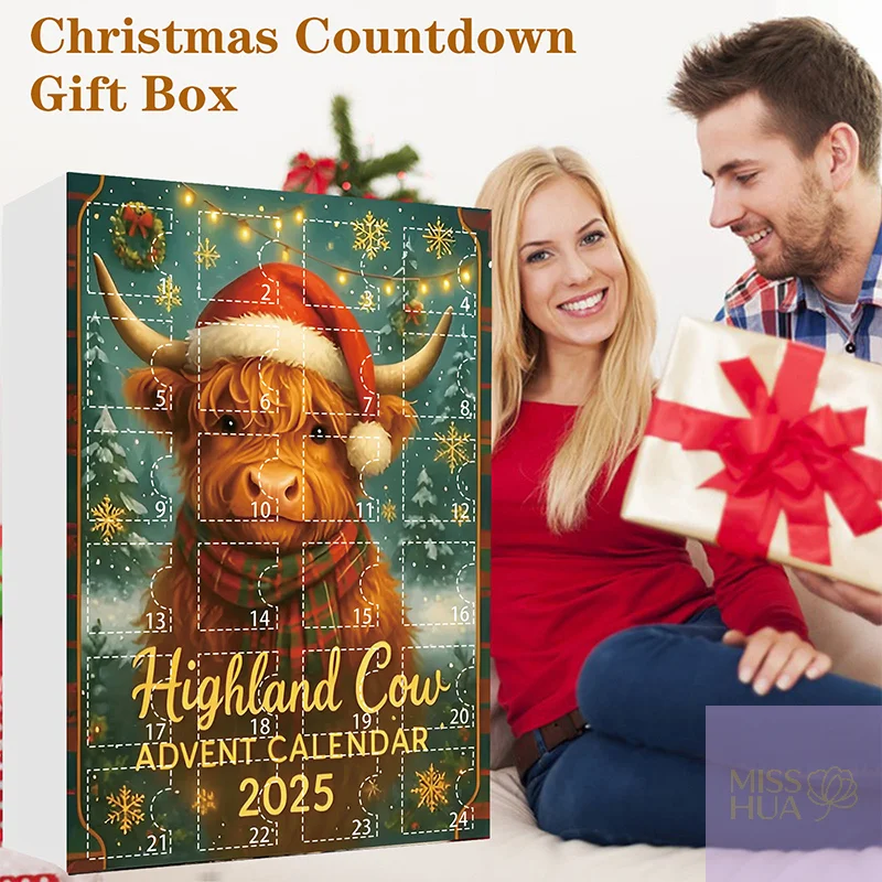 

Рождественский календарь обратного отсчета с очаровательными подвесками в виде рождественской елки с капибарой