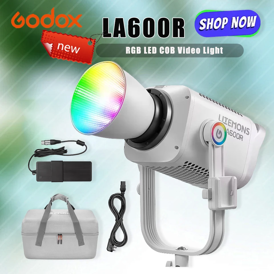 Godox LA600R 600 Вт RGB полноцветный светодиодный COB видеосвет яркость заполняющий свет для фотостудии
