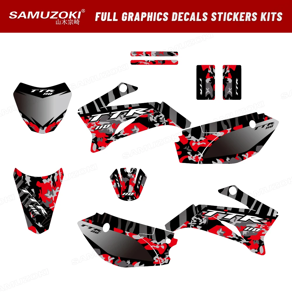 

Графический фон подходит для Yamaha TTR110 TTR 110 2008-2021, мотоциклетные графические наклейки, наборы деко