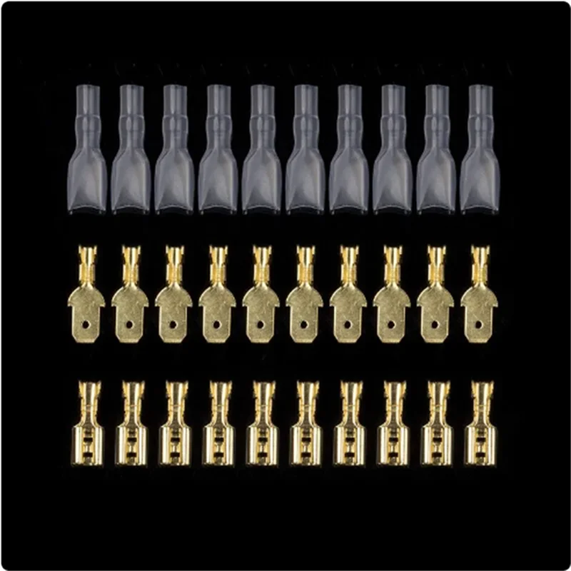 Wire Crimp Terminals Set 2.8/4.8/6.3mm Male Female Wire Spade Connectors with Insulated Sleeve Electrical Conector Box