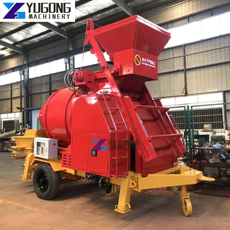 Mini Diesel Cement Construction Machine Portable Concrete Mixer and Pump for Sale Mini Concrete Mixer with High Pressure Pump