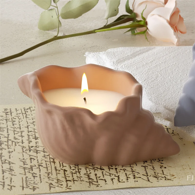 [YU]DIY Conch Bedroom Decoration Drop Glue Candle Mold Conch Shell Jewelry Storage Box Aromatherapy Candle Gypsum Silicone Mold
