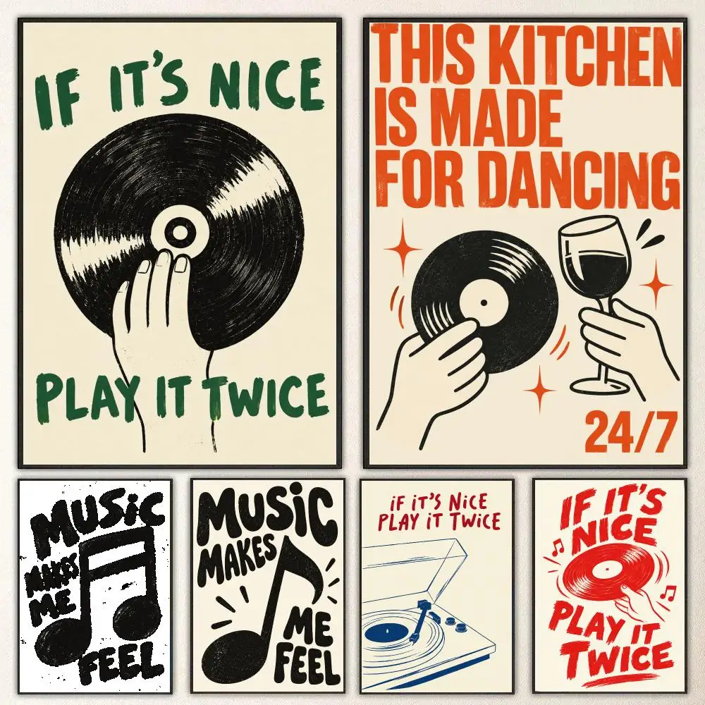Vintage Poster If It's Nice Play It Twice Poster HD poster stickers for bedroom, living room & home decor