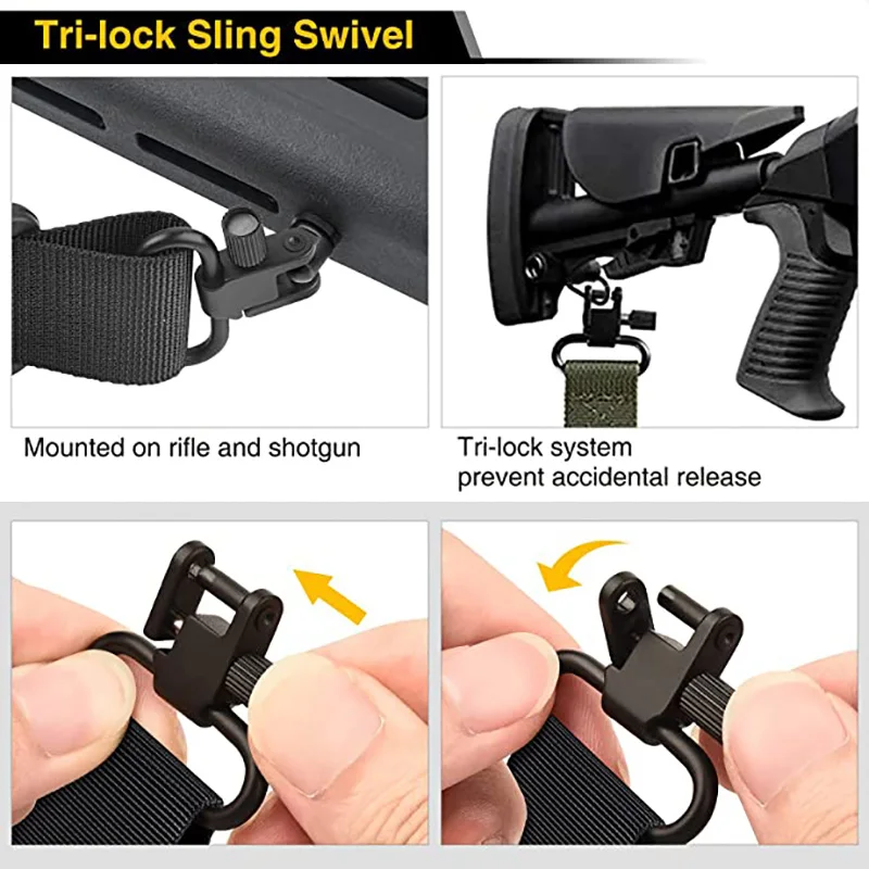 Outdoor Rifle Sling com Tri-Lock Swivel, 550 Paracord Sling, Tactical 2 Point, Shotgun Strap, Ar 15 Acessórios, Caça Engrenagem - view 4