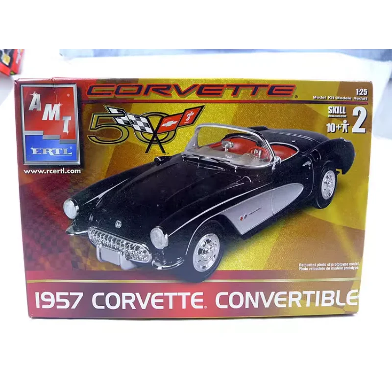 

AMT масштаб 1:25 57, конверти Corvette, американская классическая мускулистая пластиковая гоночная модель, Коллекционная игрушка, подарок, сувенирный дисплей