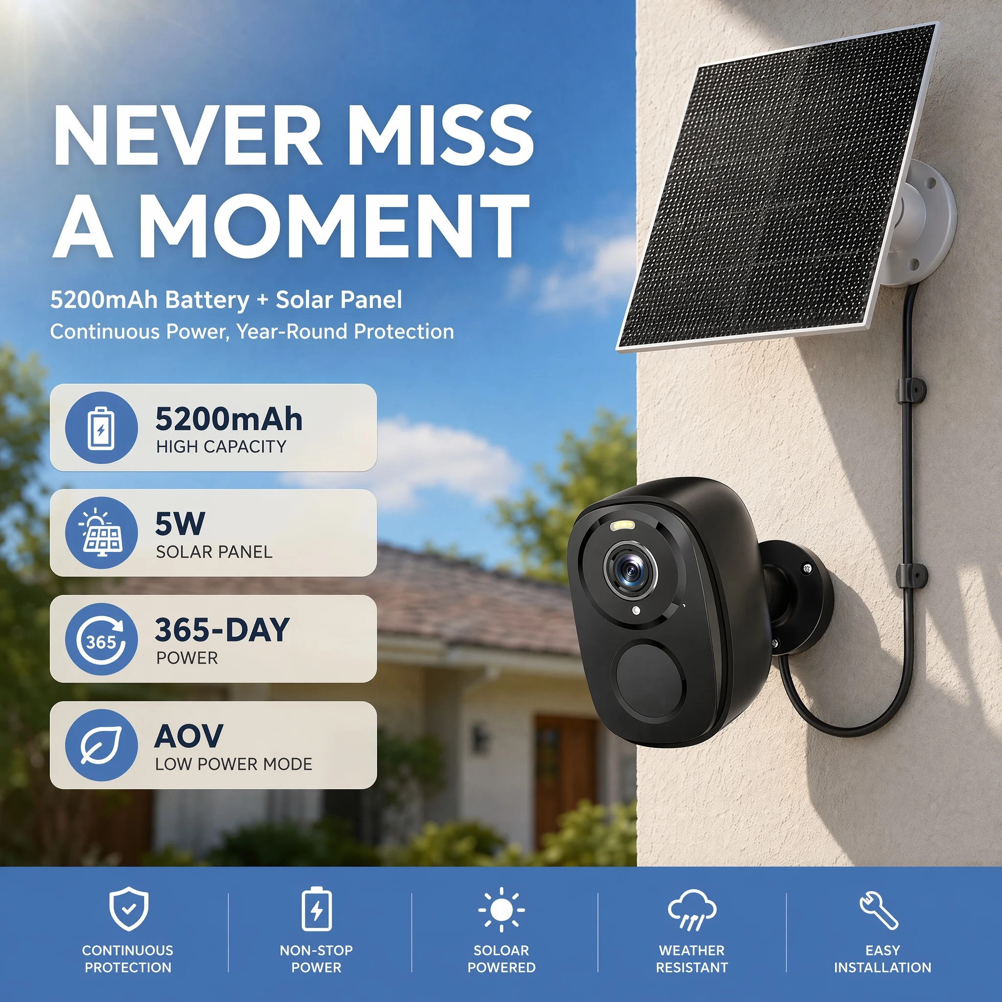 Kamera Baterai OKAM PRO HD 5MP 4G SIM Kamera Baterai 5200mAh 110 °   Kamera IP Luar Ruangan Sudut Lebar Tahan Air dengan Visi Malam Berwarna