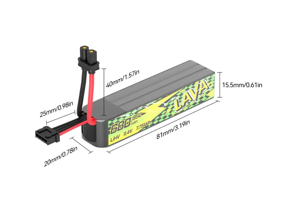 BETAFPV LAVA II 3S 580mAh/680mah 95C Battery XT30 Connector For