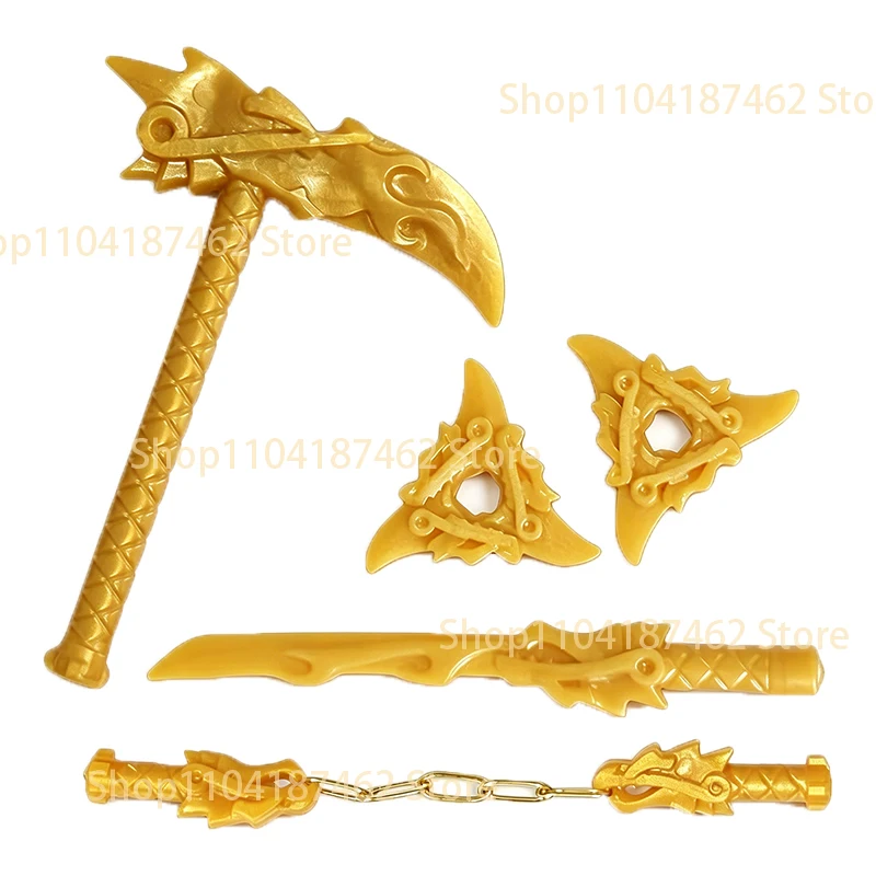 Elemental Anime Cartoon Bausteine Figur Schwert Katana Axt Umhang Modelle Zubehör Zusammenbau Mini-Bausteine Spielzeug Geschenk für Kinder H30