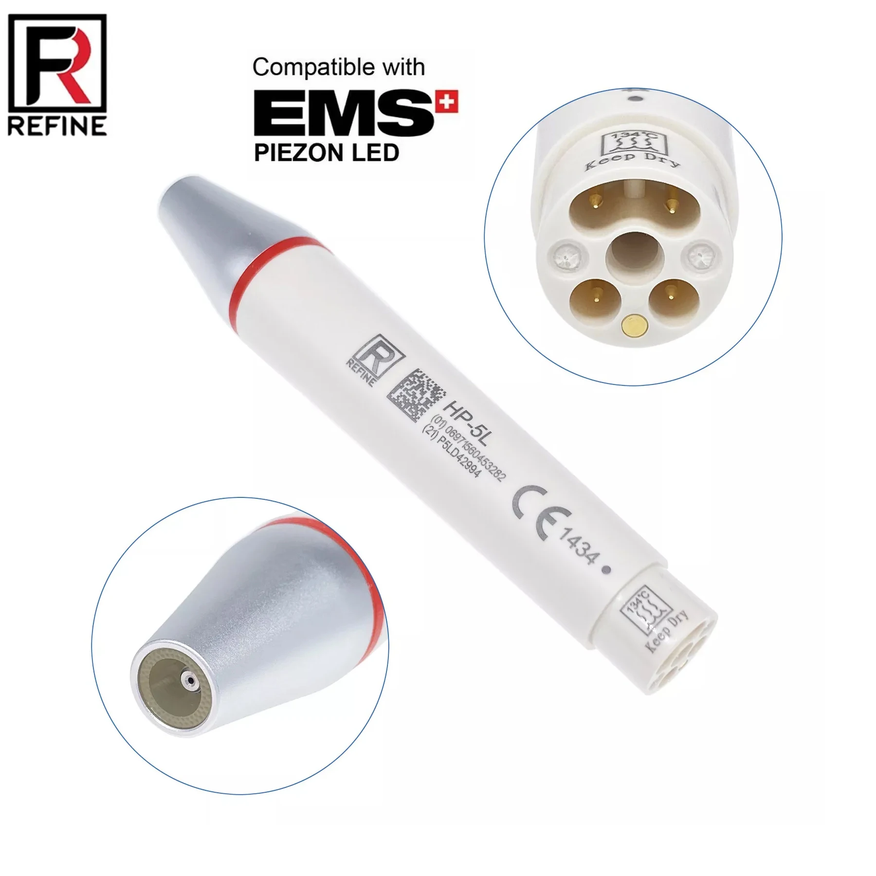 

Refine Dental Ultrasonic Scaler LED Detachable Handpiece HP-5L Compatible Fit EMS/Woodpecker