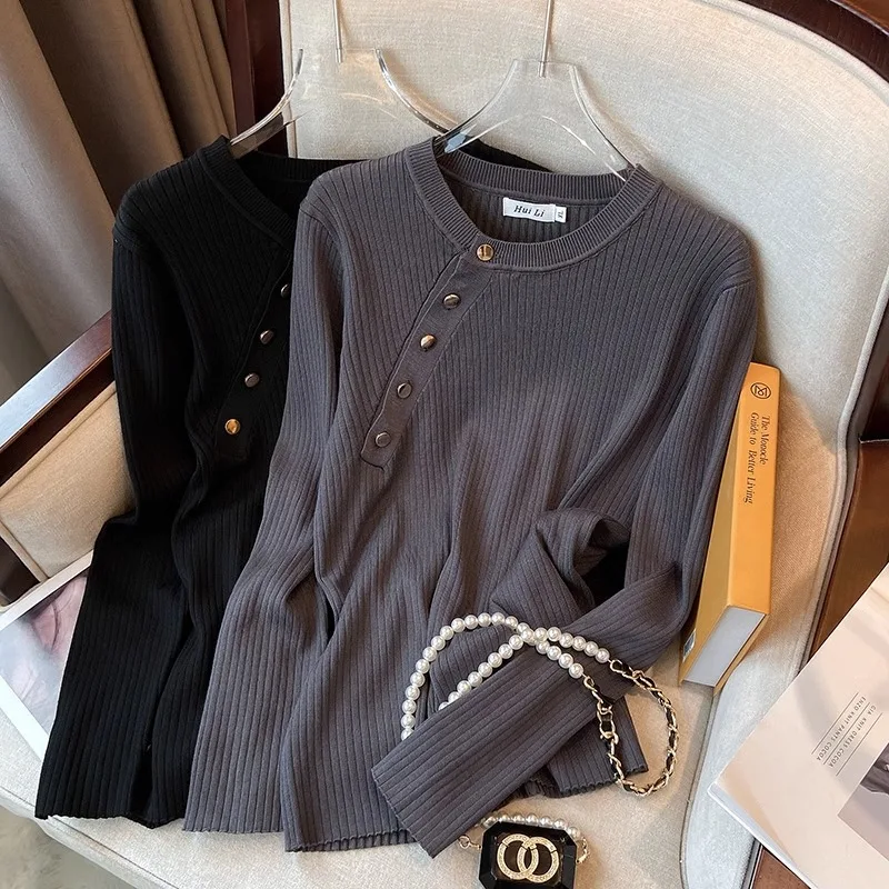 

Irregular T-shirt top women's early autumn 2024 new long-sleeved bottoming shirt Joker slim loose high-grade bottoming shirt
