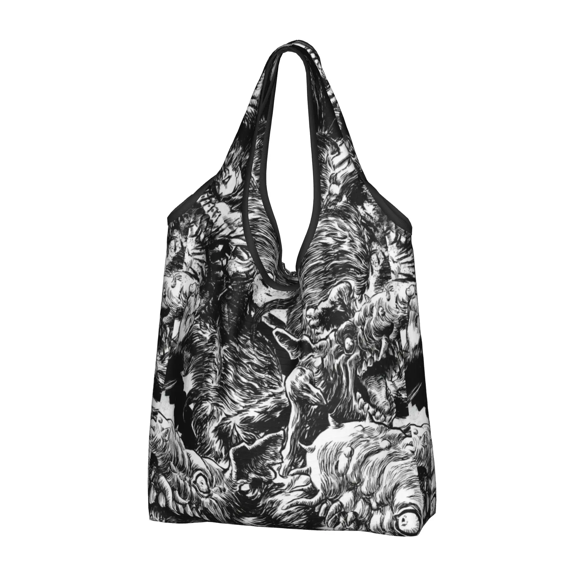 Kawaii Anime B-Bereserks Logo Shopping Tote Bag Portable Movie Grocery Shopper Shoulder Bag