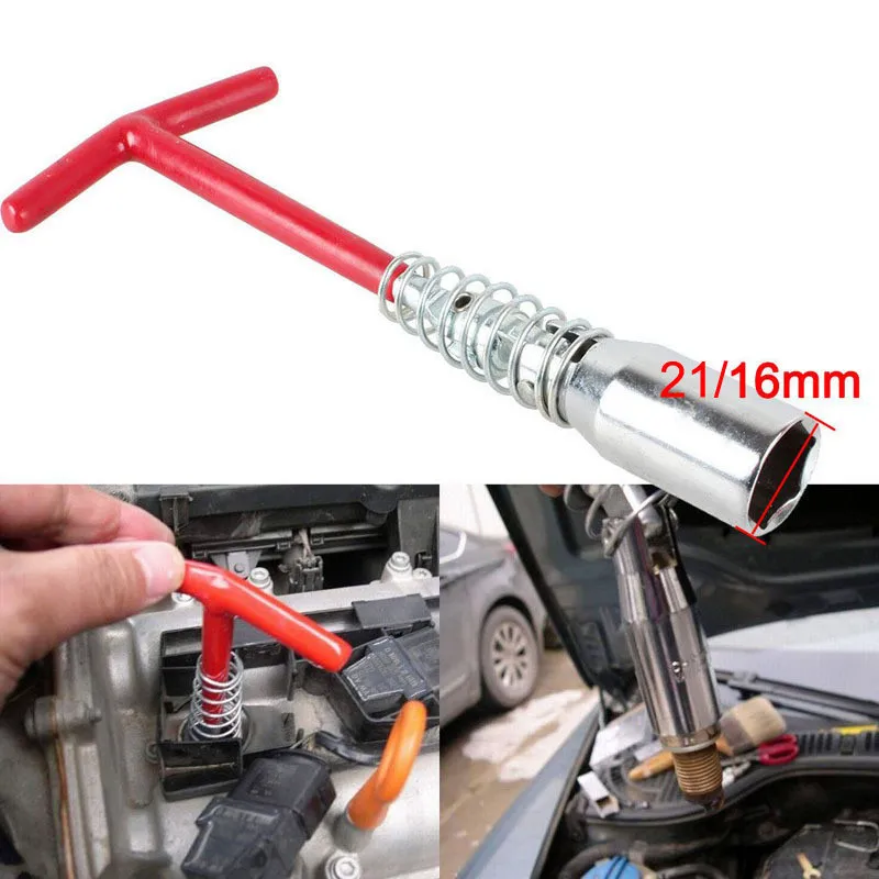 

14 16 21mm T Shape Spark Plug Socket Wrench Drive Universal Joint Automotive Car Motorcycle Spark Plugs Removal Tool