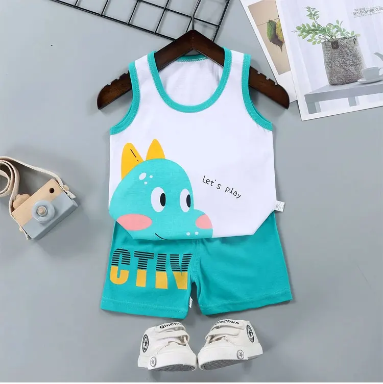 Yanmucy Ensemble Débardeur + Short à Carreaux Bébé Garçon - Style Plage Été 2 Pièces