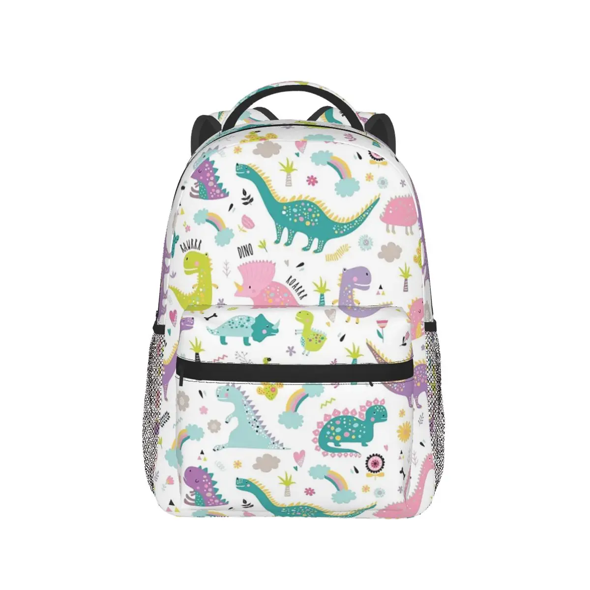

Cartoon Light Color Dinosaur Backpack Hot Sale Daypack Large Capacity Boys Girls BookBag School Bag Shoulder Bags for Men Women