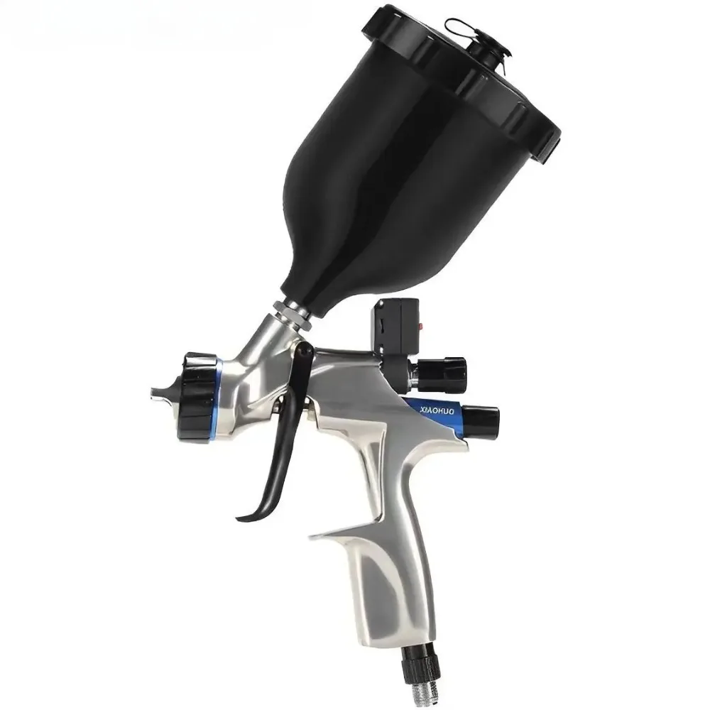Pistola de Pintura Digital de Alta Presión V1 600ML, Color Plata/Oliva/Negro, Fuente de Alimentación Neumática para Pintar