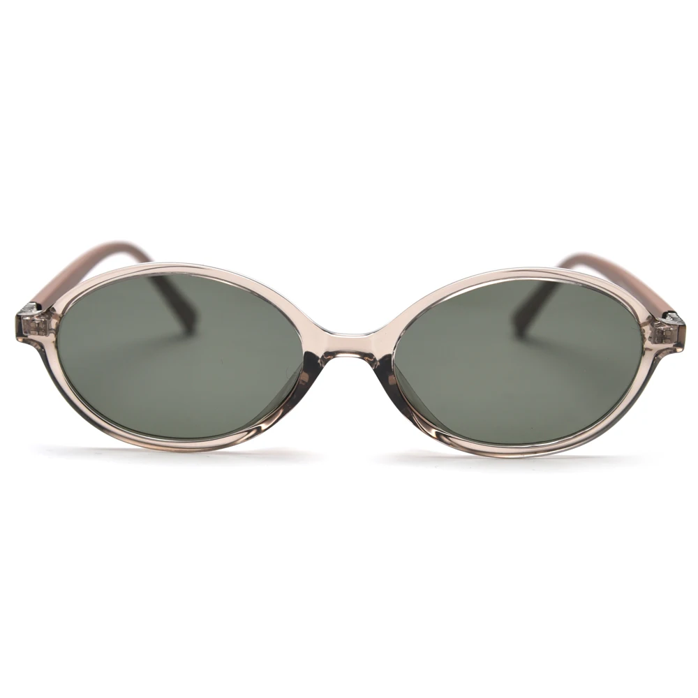 Kachawoo oval polarized sunglasses retro style male tr90 acetate vintage sun glasses female small round frame khaki green Summer