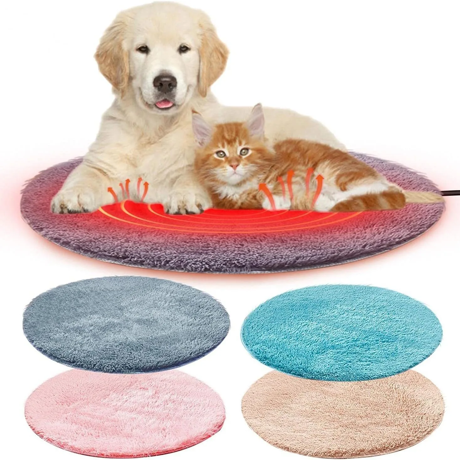 

D2 Plush Dog Bed Cat Pet Mat Four Seasons USB Charging Interface Pet Electric Blanket Heating Pad Mat Bed for Small Dogs Cat Pad