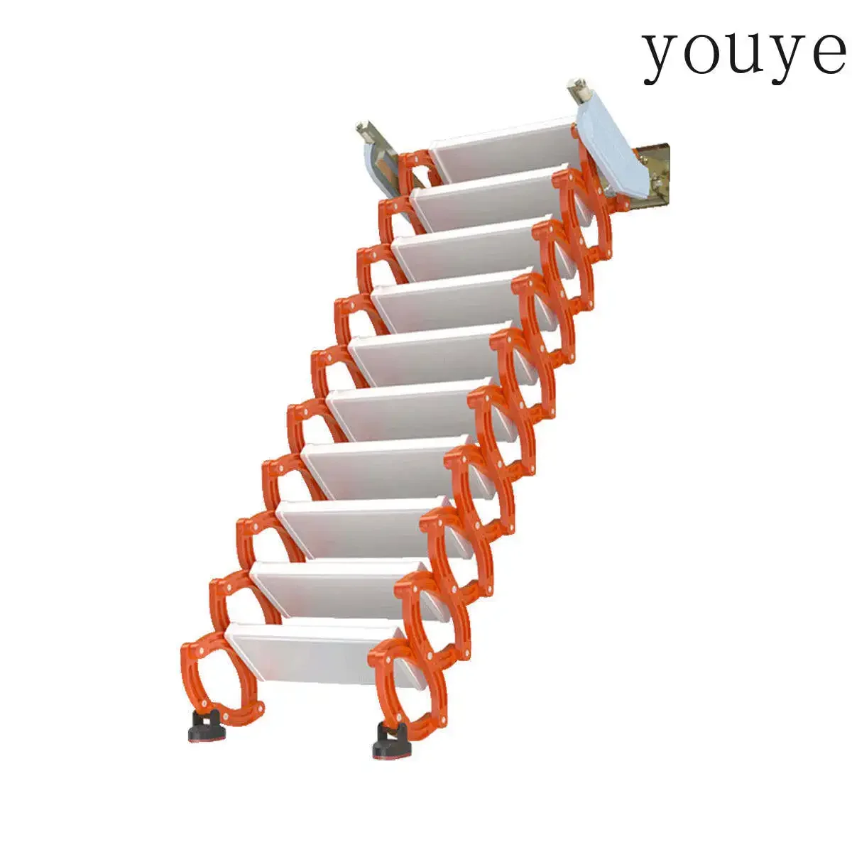 BJ Attic Telescopic Staircase Outdoor Two-story Platform Thickened Aluminum Alloy Special Custom Lifting Household Folding Ladde