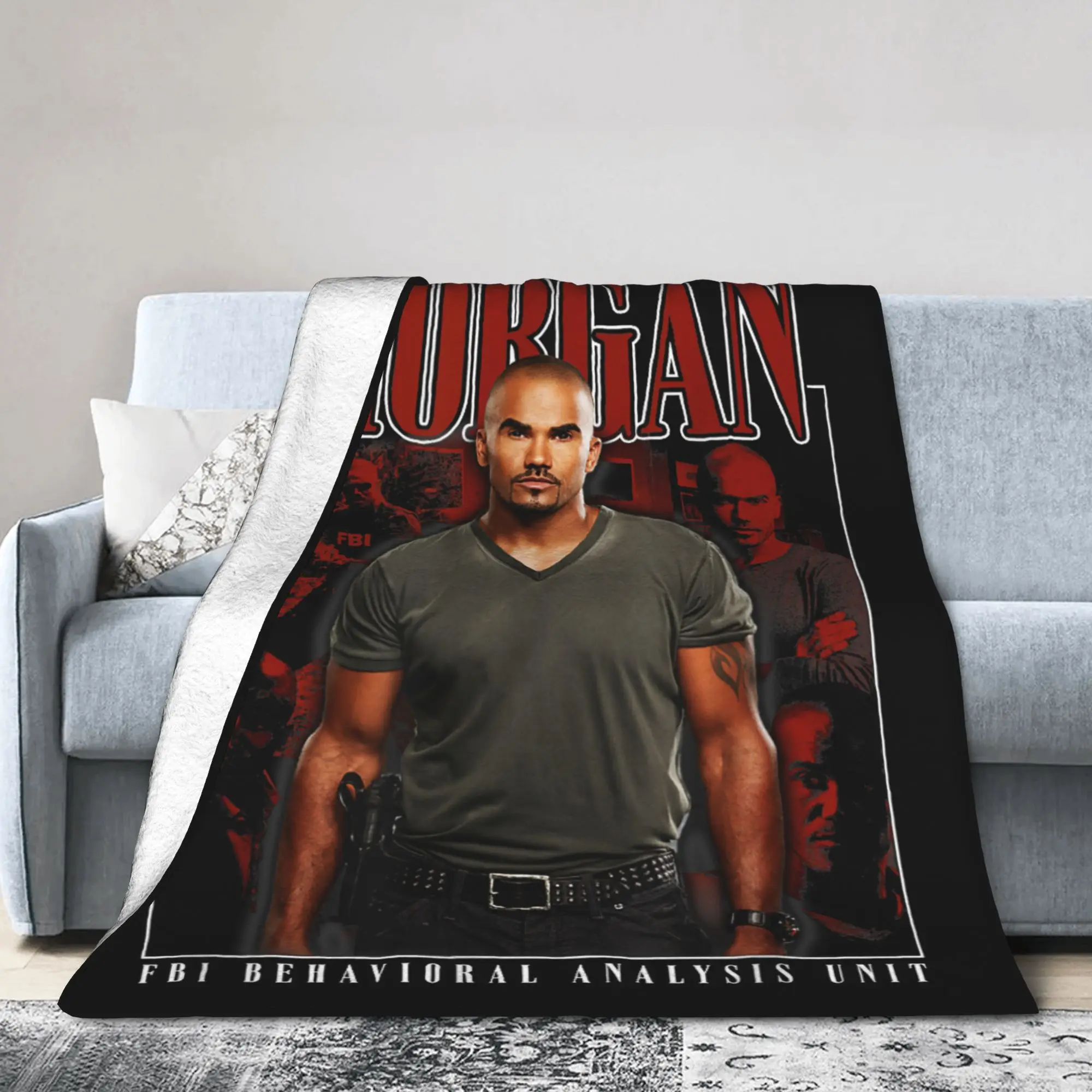 Criminal Minds Derek Morgan Blanket Flannel Textile Decor 90's Throwback Multi-function Throw Blankets for Couch Bedroom Quilt