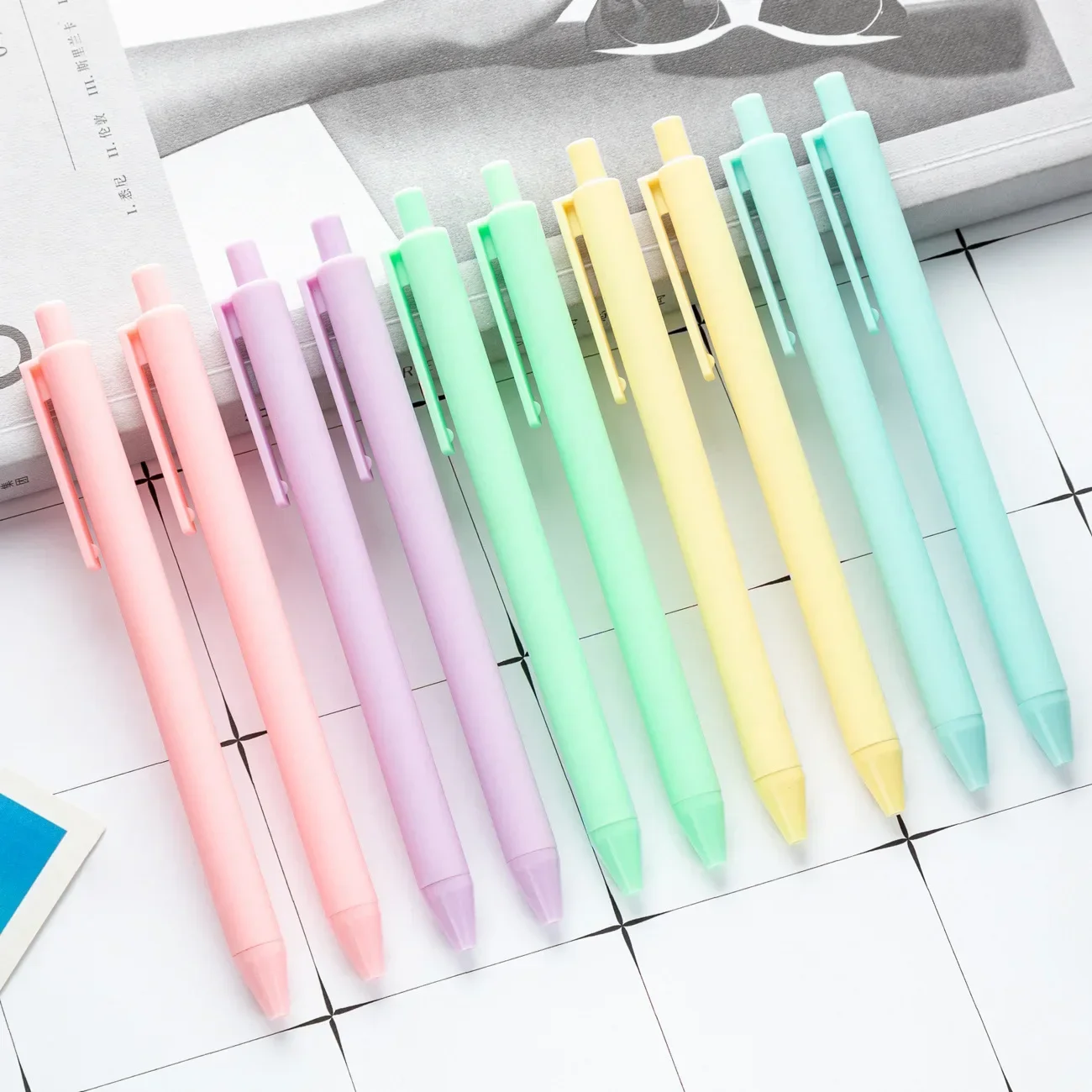 Macaron Press Gel Pen Day Is Black  Student Office Stationery  Test  Cute Stationary Supplies  Accessories