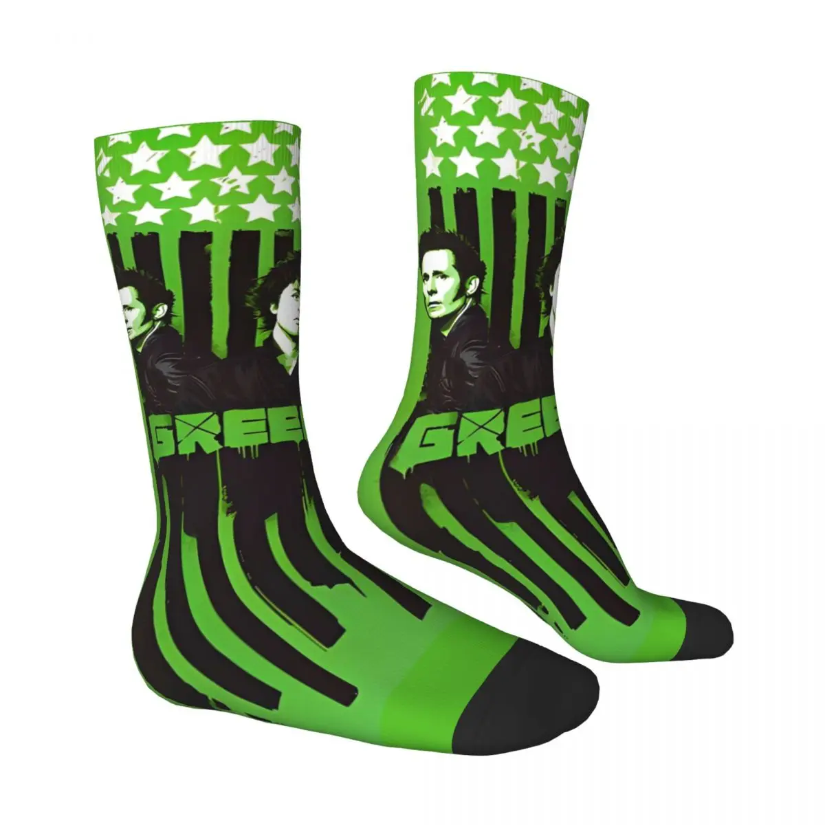 Greens-Days Punk Rock Music Socks Gothic Stockings Winter Anti Skid Men Socks Soft Graphic Cycling Socks