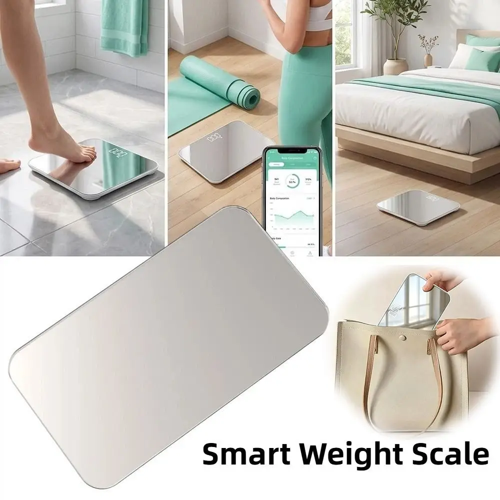 Balance Tool Accurate Electronic Scale Portable Rechargeable Digital Scale Mini Size Mirror Surface Body Scale Travel Use
