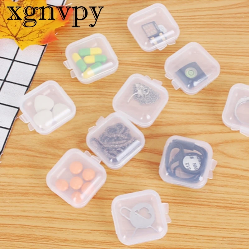 Xgnvpy Micro Transparent Plastic Small Jewelry Box Earplugs Box Accessories Mini Organizing Fish Hook Storage Medicine Box