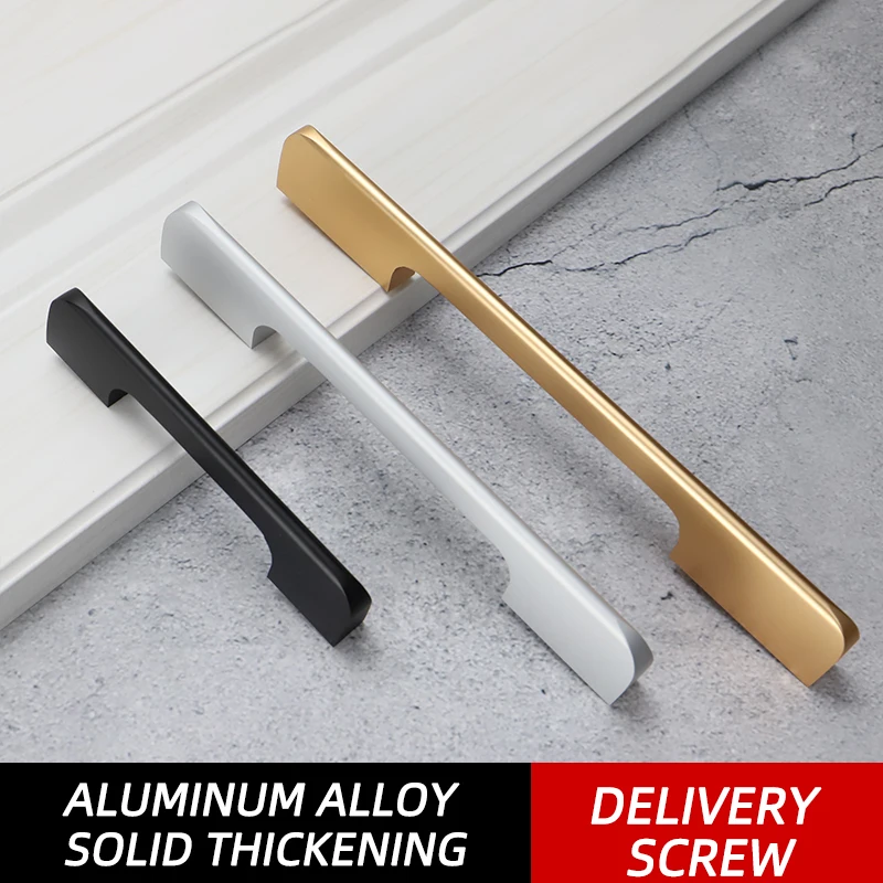 Simple Plating Process Kitchen Cabinet Handle For Furniture Doorlock Mirror Wood Decoration Drawer Wardrobe Alloy Furniture Item