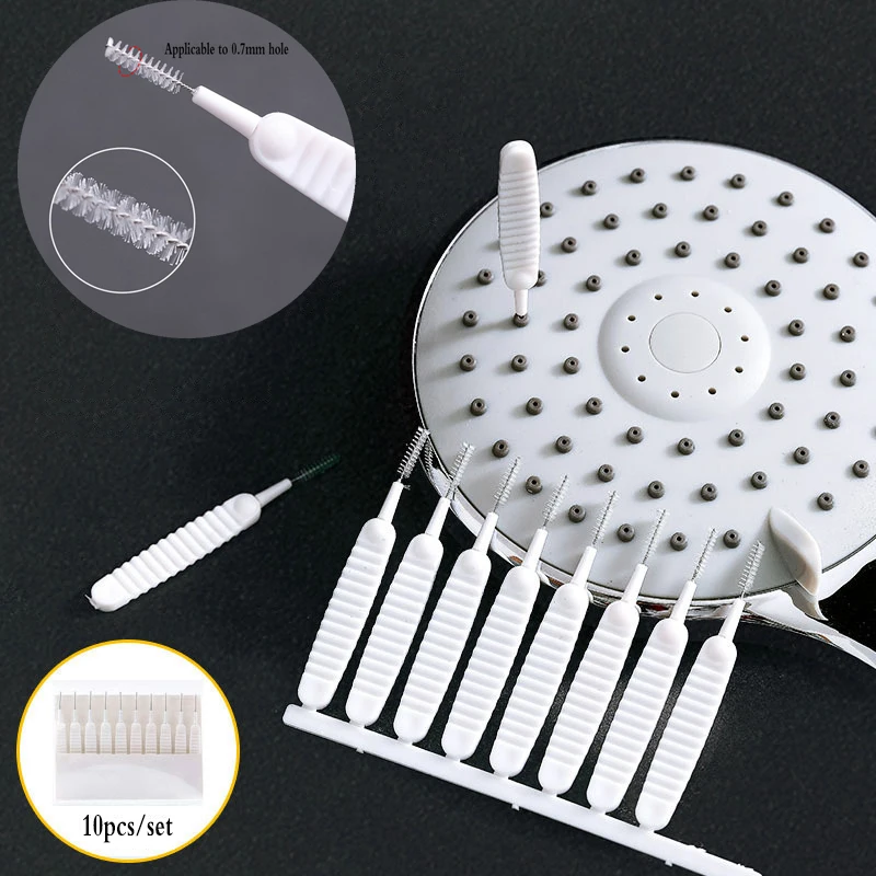 10 pcs/set Shower Cleaning Brush Dredger Multi-Function Nozzle Hole Bathroom Slot Phone Hole Cleaning Household Small Brush