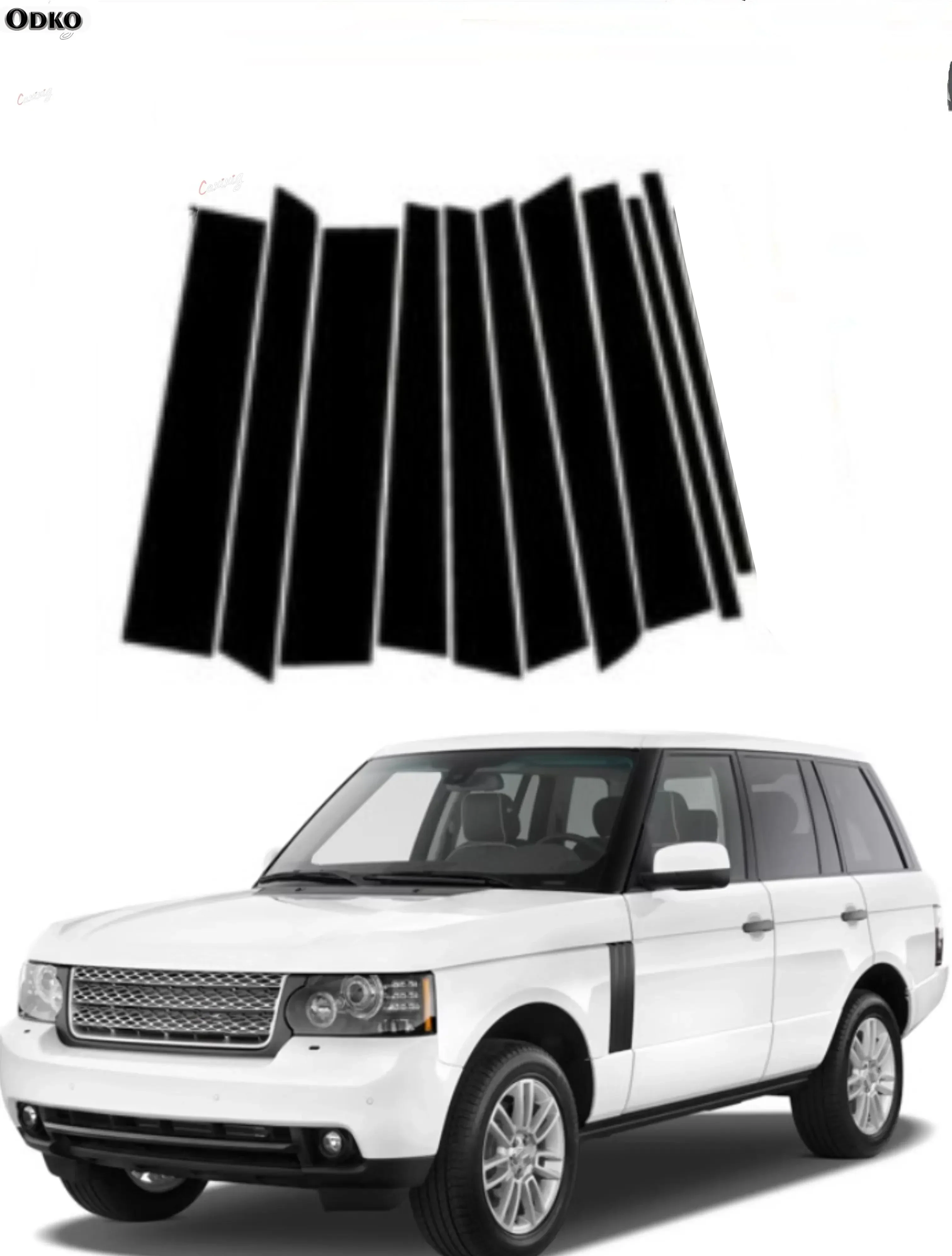 

10PCS Polished Pillar Posts For Range Rover (L322)2002 2003 2004 2005 2006-2012 Door Window Trim Stickers Decoration Accessories